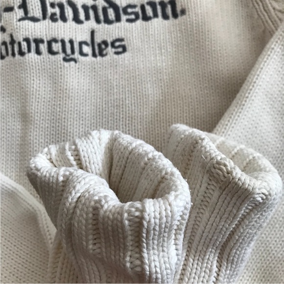 Women’s Cream Zip-Up Knit Sweater with Monogram Detail - Picture 6 of 6